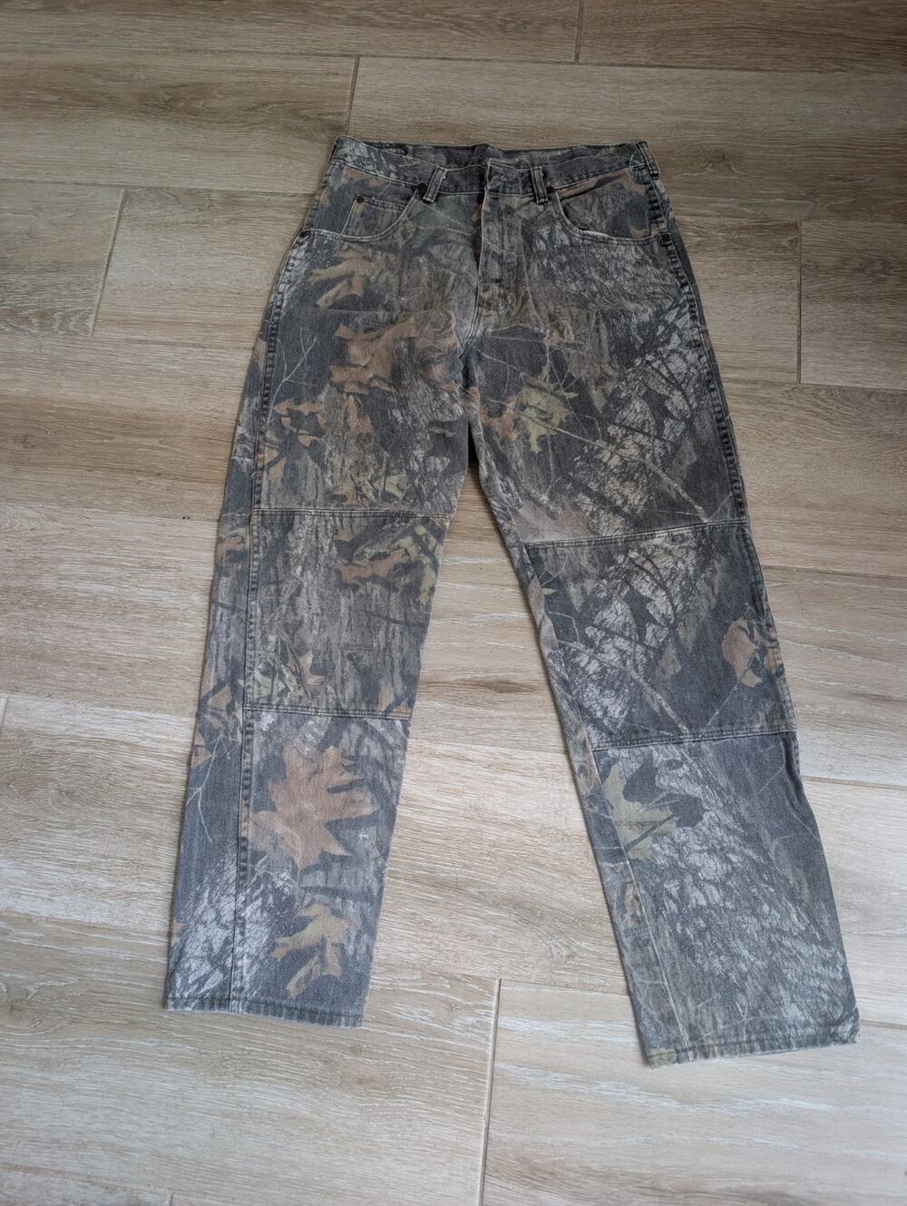 Vintage 2000s Wrangler DENIM Camo Pants Size 32x32 Hunting Outdoor, Huntingcore